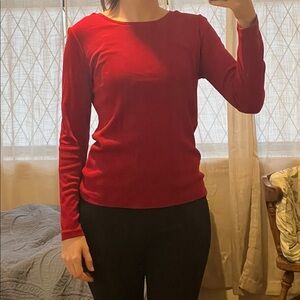 Bright red Talbots Long Sleeve Shirt